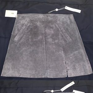 Real suede skirt